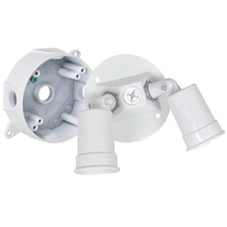 EVOLVE LCR23N2-W Round Double Floodlight Holder KitWhite EV595793